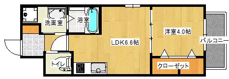 KATAYAMA BLDG.23(1LDK/2階)の間取り写真