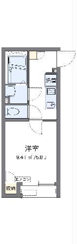 レオネクスト中田町(1K/2階)の間取り写真