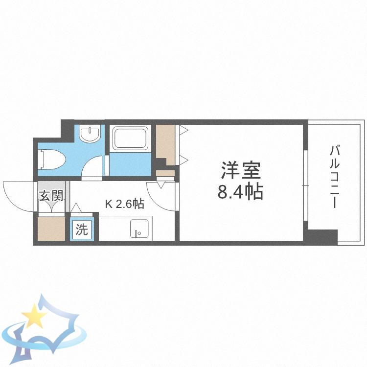 レジディア北3条(1K/5階)の間取り写真