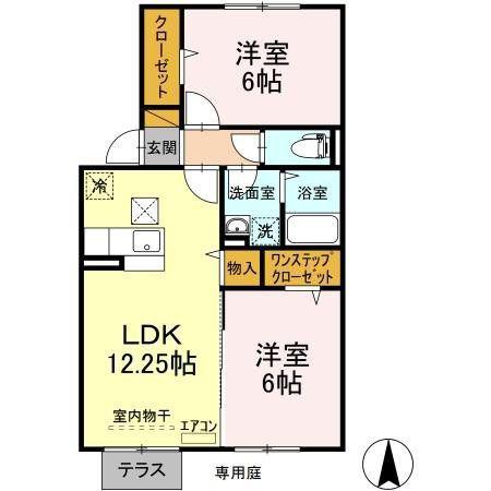 セントアンドリュース(2LDK/1階)の間取り写真