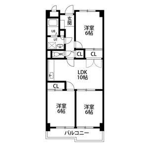 里水マンションB(3LDK/4階)の間取り写真