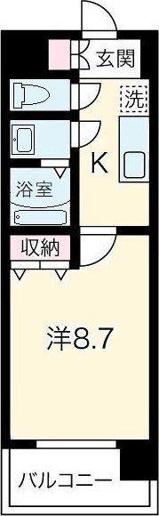 アーバンフラッツ長町(1K/9階)の間取り写真