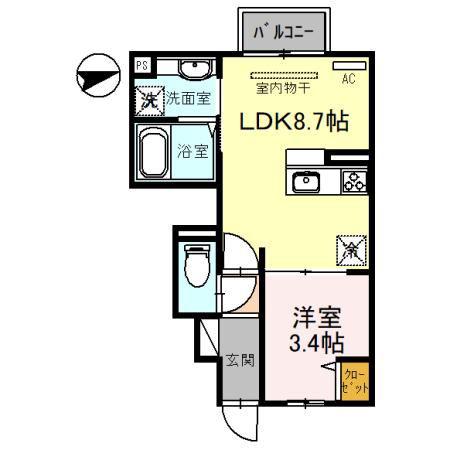 グランシャリオ正道(1LDK/1階)の間取り写真