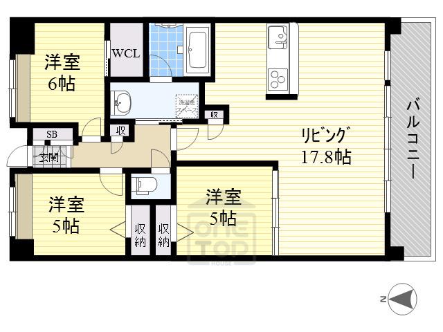 リラフォート千里中央(3LDK/8階)の間取り写真