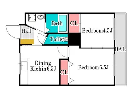 ソレイユ今(2DK/3階)の間取り写真