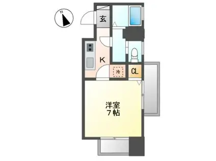 リエス鶴舞ウエスト TOWER(1K/6階)の間取り写真