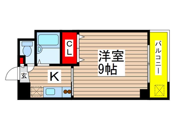 第1花園ビル(1K/9階)の間取り写真