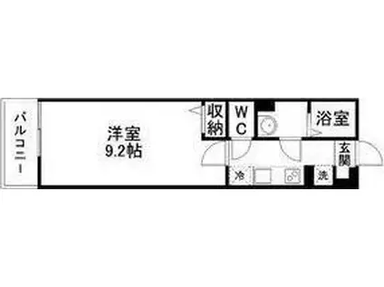 クレールコートI(1K/2階)の間取り写真