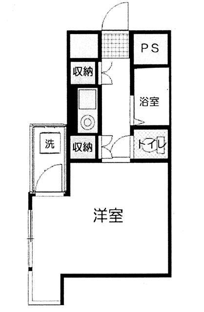 アドバンスフジ(1K/2階)の間取り写真