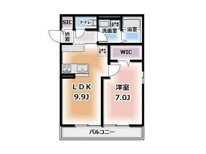 HEIMMAISON中田本町C(1LDK/3階)の間取り写真