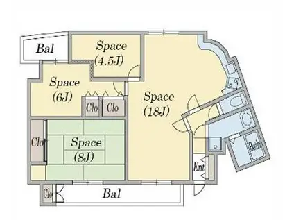 ラ・コーナン(3LDK/5階)の間取り写真