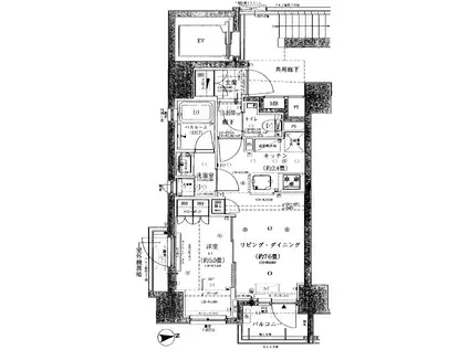 オープンレジデンシア日暮里EST(1LDK/12階)の間取り写真