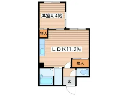 アリコベール宮の沢(1LDK/2階)の間取り写真