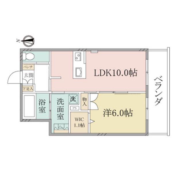 ヘーベルヴィレッジ相模原(1LDK/3階)の間取り写真