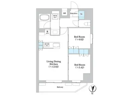 NSパークレジデンス森下 旧リビオメゾン森下(2LDK/4階)の間取り写真