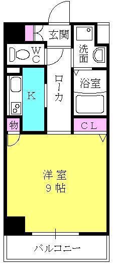 エトール10(1K/7階)の間取り写真