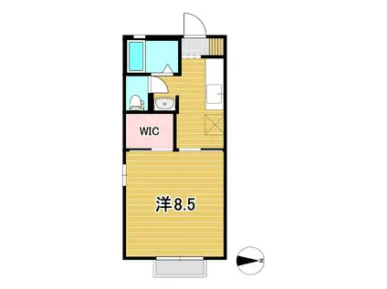 サンポート大みか(1K/2階)の間取り写真