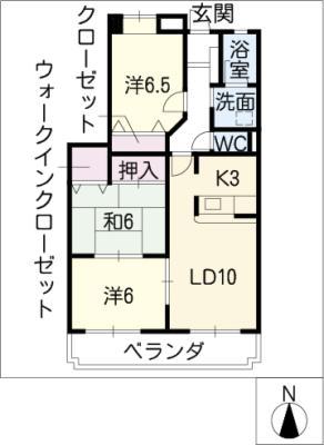 アヤラ・ルーチェ(3LDK/2階)の間取り写真