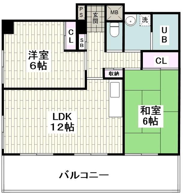 TMビル(2LDK/4階)の間取り写真