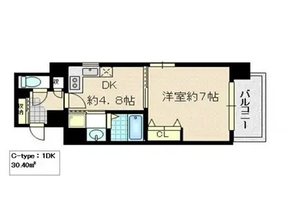 ユーレジデンス淀屋橋(1DK/5階)の間取り写真