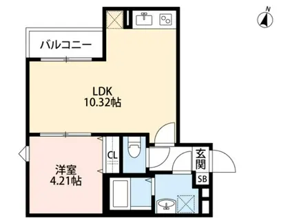 CRASTINE土呂(1LDK/1階)の間取り写真
