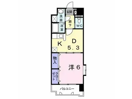 レジデンス小峯(1DK/3階)の間取り写真