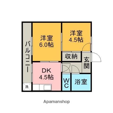 サンハイツ(2DK/1階)の間取り写真