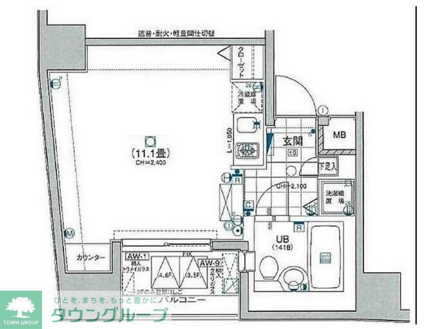 日神デュオステージ笹塚東館(ワンルーム/5階)の間取り写真