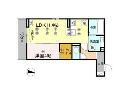 クランツ泉町(1LDK/2階)の間取り写真