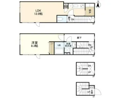 ウェルスクエアイズム四谷大京町(1LDK/3階)の間取り写真