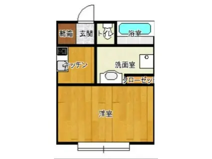 フォレストガーデンA棟(1K/1階)の間取り写真