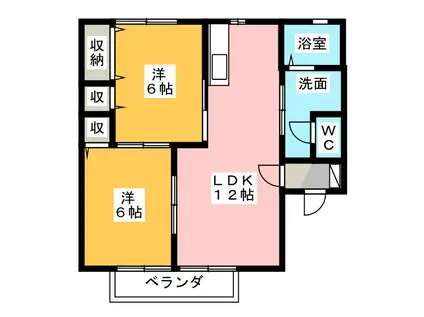 グリシーナ A B(2LDK/2階)の間取り写真