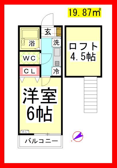 SE キャンパスコート(1K/1階)の間取り写真