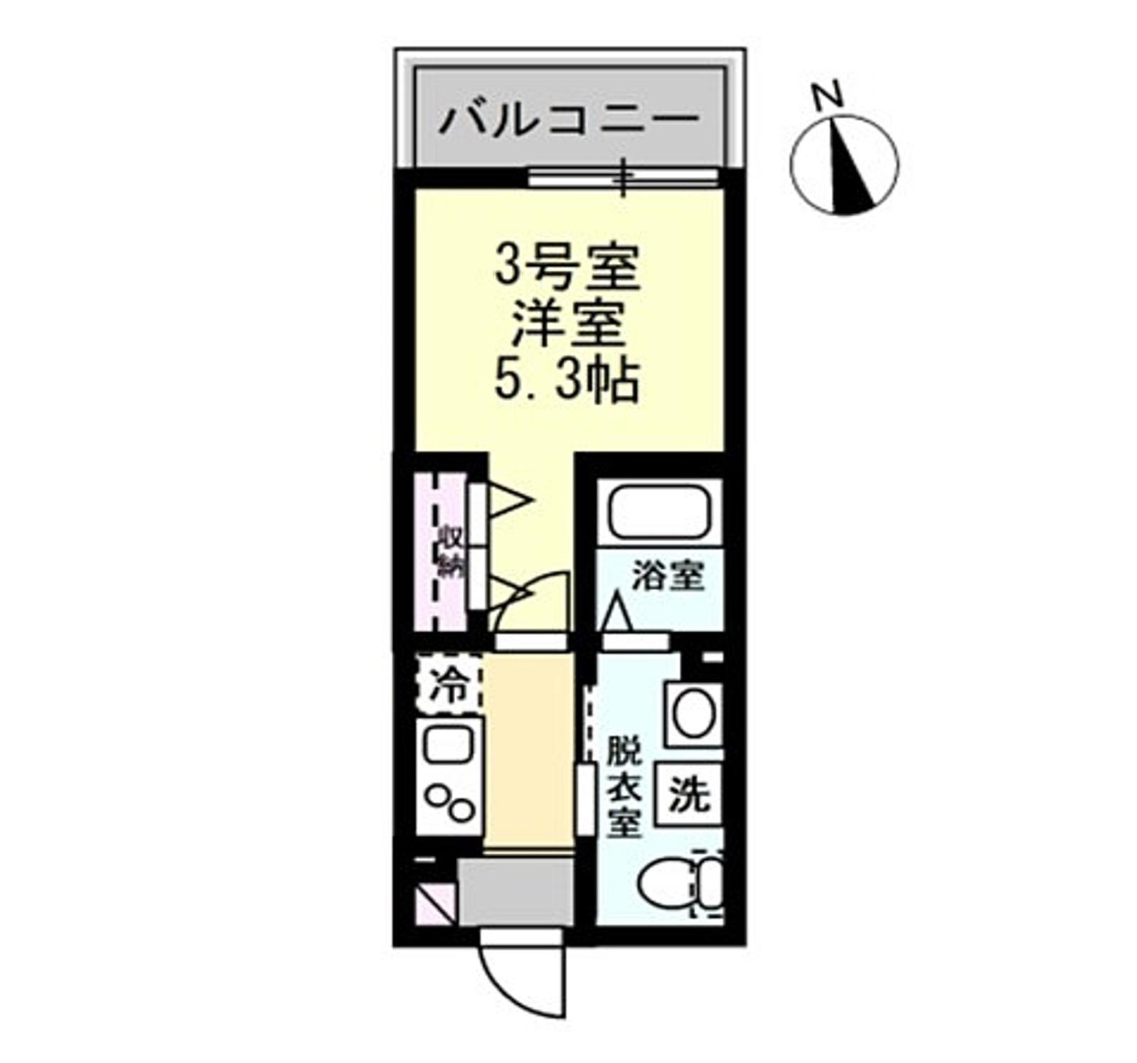 フェリーチェ中山(1K/1階)の間取り写真