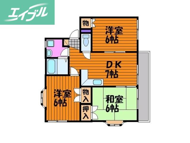 シャトレー93(3DK/1階)の間取り写真