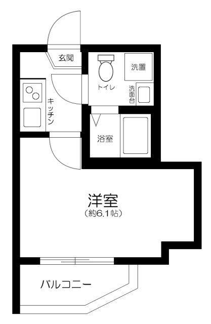 GLUCK船橋(1K/3階)の間取り写真