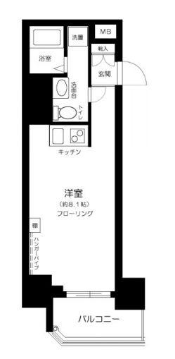 AXAS東京イーストレジデンス(1K/6階)の間取り写真