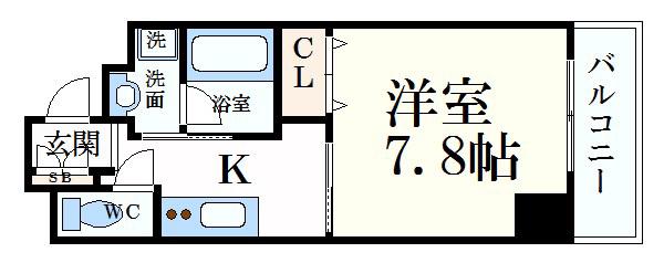 エクセル姫路(1K/2階)の間取り写真