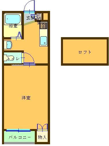 ハイム法の木(1SK/1階)の間取り写真
