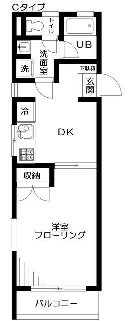 NKハイツ3(1DK/2階)の間取り写真