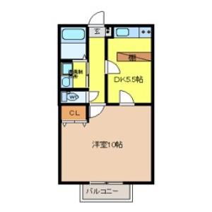 おもちゃの家(1DK/2階)の間取り写真