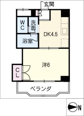 ベルメゾン庄内(1DK/3階)の間取り写真