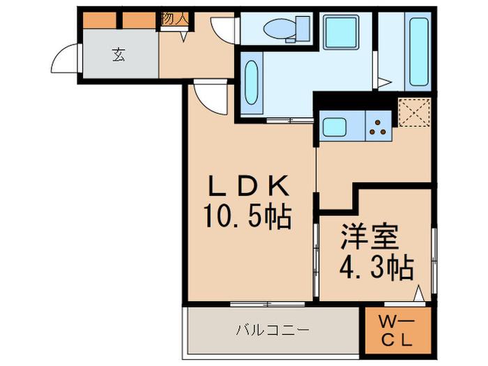 ディアコート(1LDK/2階)の間取り写真