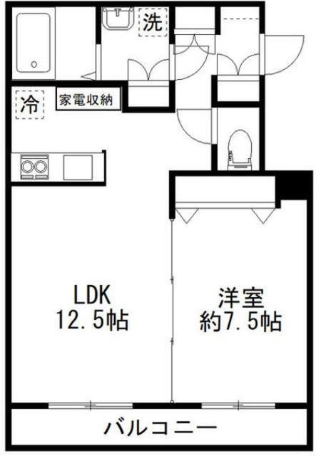 カルディアII西馬込(1LDK/3階)の間取り写真