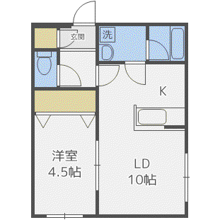 F・ASAHI S7W17(1LDK/4階)の間取り写真