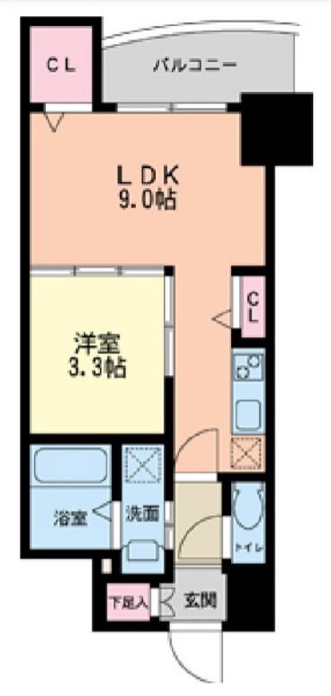 セレニテ本町グランデ(1LDK/7階)の間取り写真