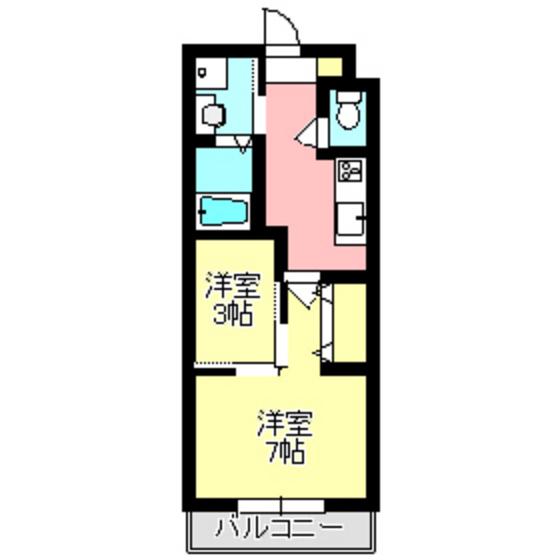 マンション中居II(1SK/1階)の間取り写真