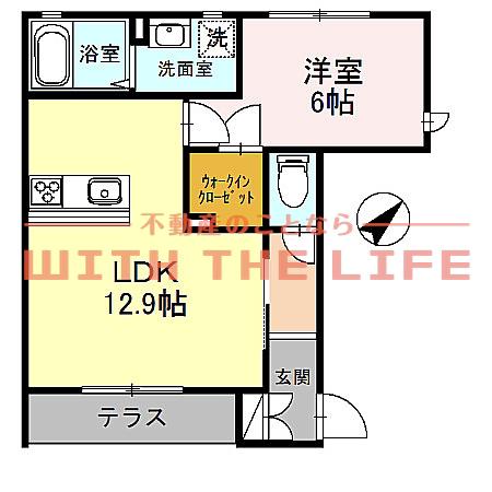 HEARTYS ENT(1LDK/1階)の間取り写真