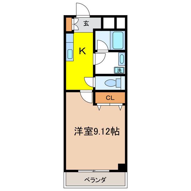 メゾンユートピア(1K/3階)の間取り写真