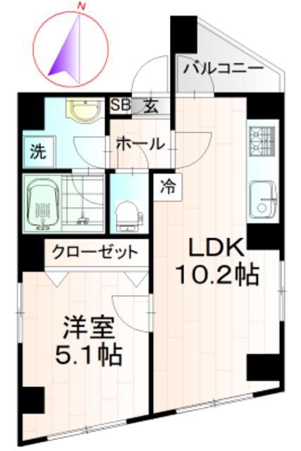 アンリシェール板橋(1LDK/6階)の間取り写真